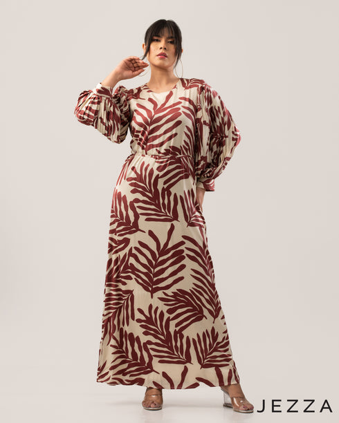 Printed Satin A-Line Dress 59251